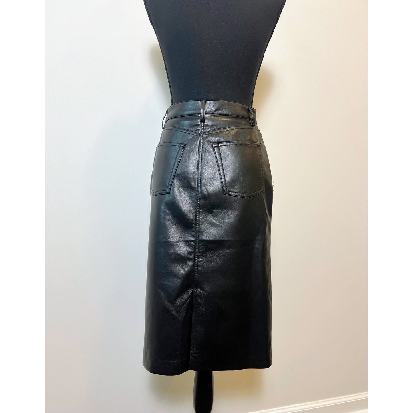 Aritzia Wilfred Idealize High-Rise Vegan Leather Maxi Skirt in Black Sz 2 Lined