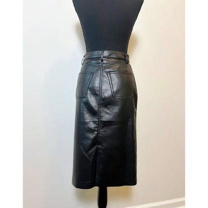 Aritzia Wilfred Idealize High-Rise Vegan Leather Maxi Skirt in Black Sz 2 Lined