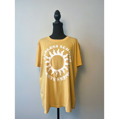 Show Me Your Mumu Endless Summer Travis Tee in Yellow Medium Graphic Print Crew