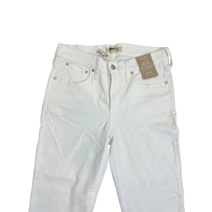 Madewell Mid-Rise Kick Out Ankle-Length Jeans in White Size W28 Denim Zip Fly