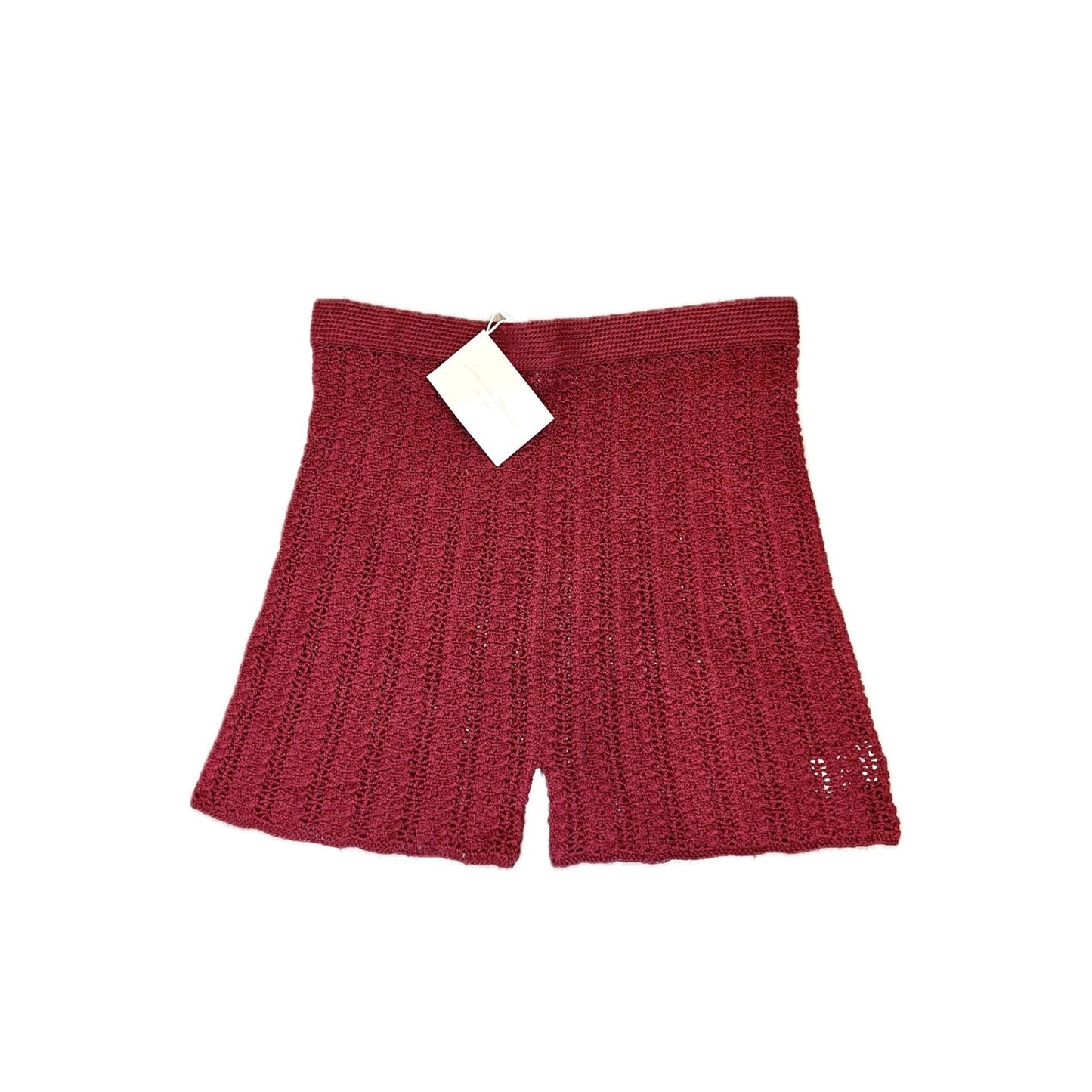 Savannah Morrow Lizzie Shorts in Ruby Red XXL Pull On Crochet Elastic Waist