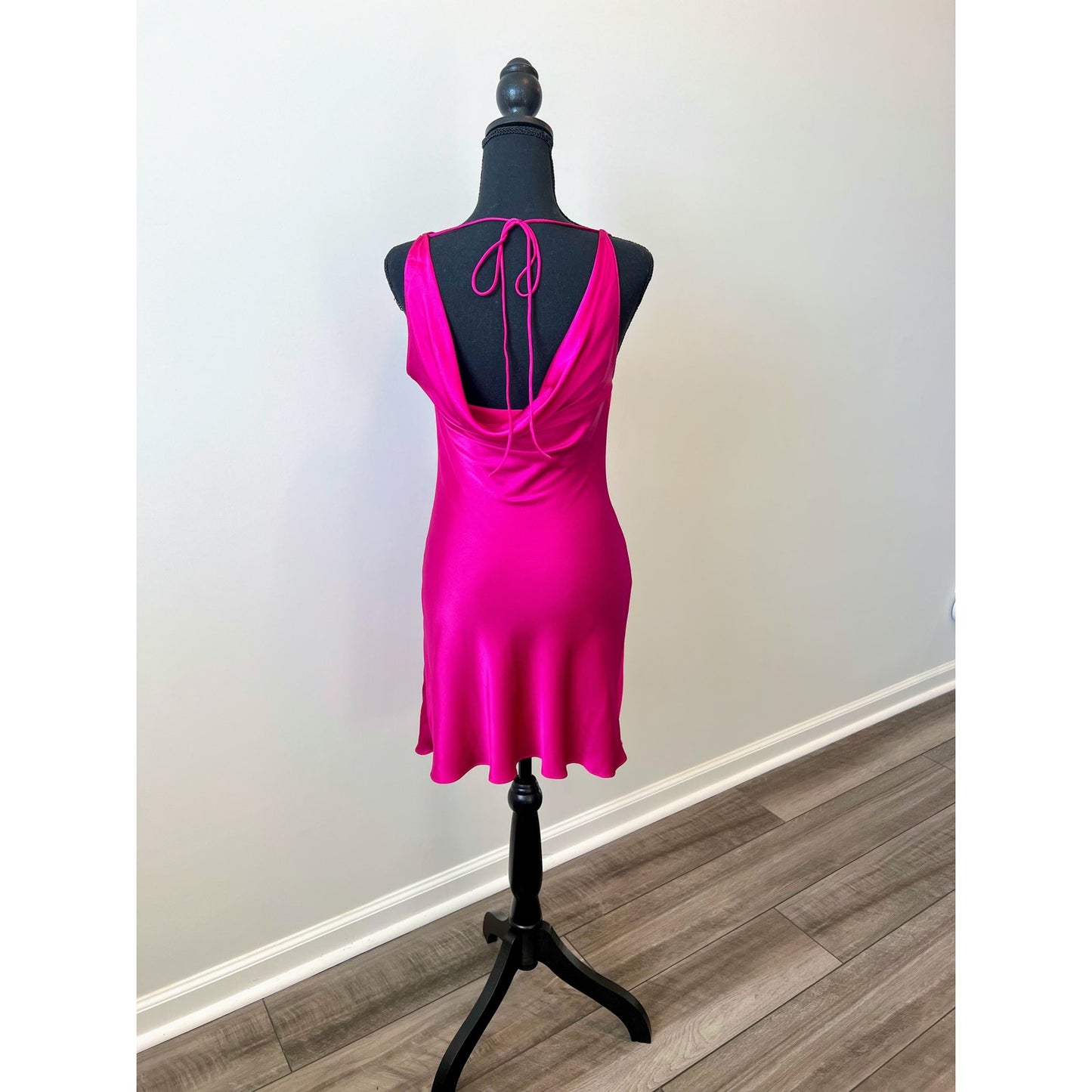 Amanda Uprichard Mirai Silk Mini Dress in Magenta XS Sleeveless Draped Sexy