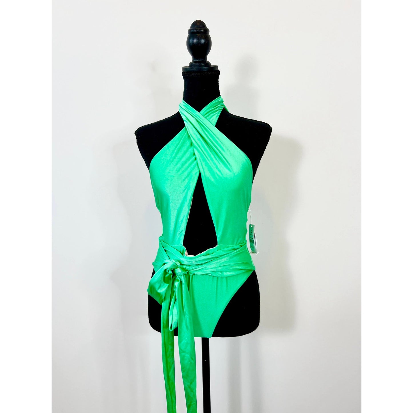 PQ Alex One Piece in Emerald Bay Large Halter Neck Waist Tie Lined Beach