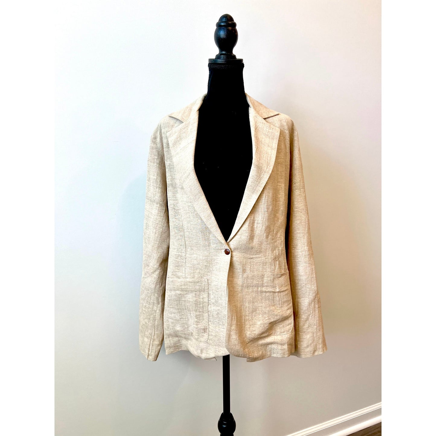 Savannah Morrow Cameron Suit Jacket in Natural Tan Small Single Button Classic