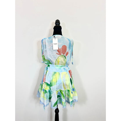 CHARO RUIZ IBIZA Odette Mini Dress in Multicolor Small A-Line Floral Sleeveless