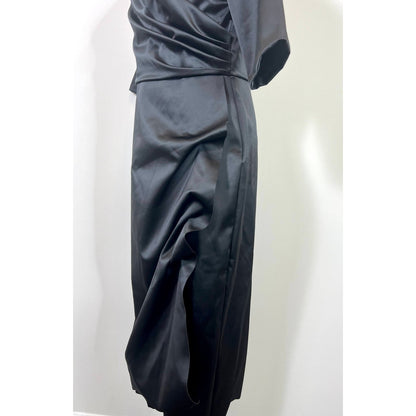 Chiara Boni La Petite Dress Black Medium Robe Florien Satin Midi Cocktail Party