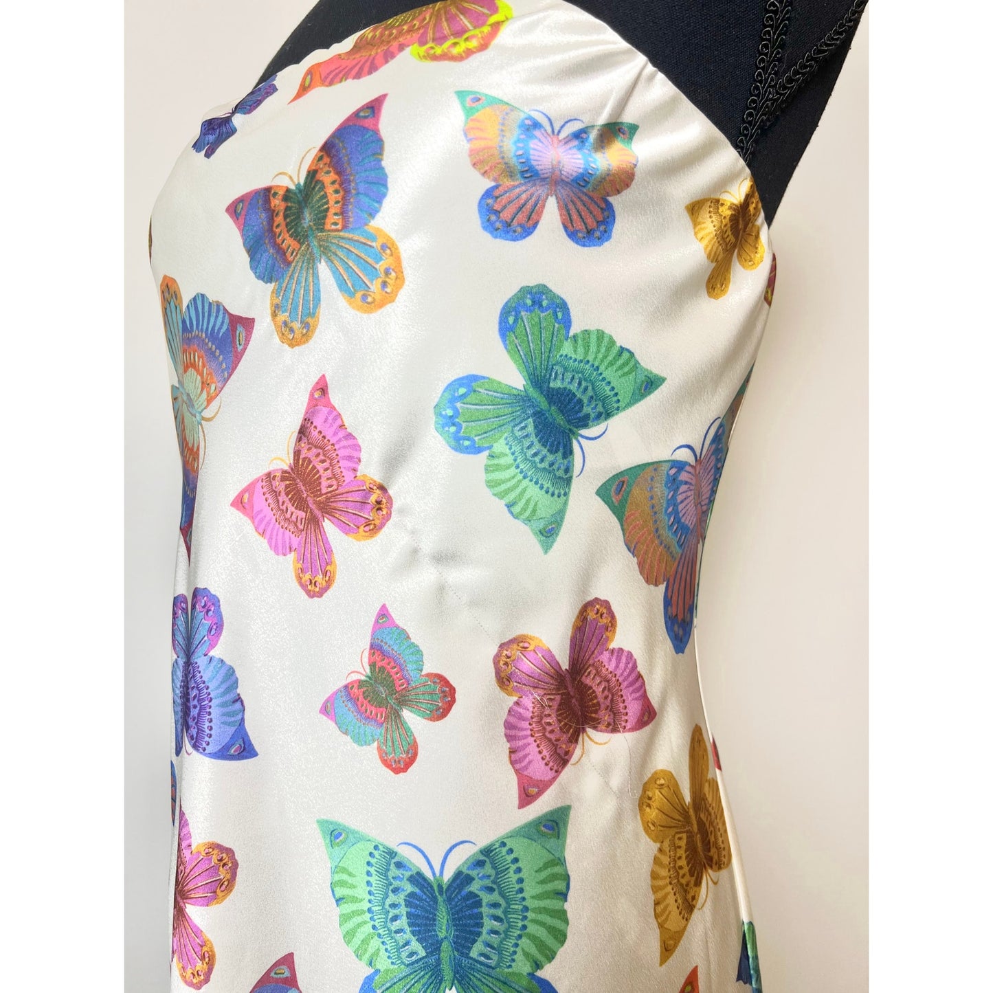 Show Me Your Mumu Taylor Tube Mini Dress Rainbow Butterflies Medium Satin Lined