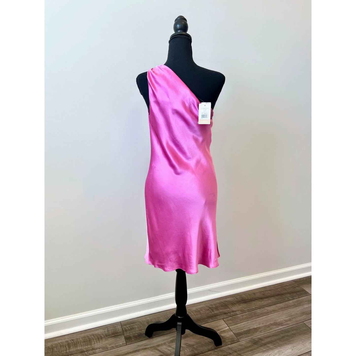 Cami NYC Agnes Mini Dress in Pansy Pink Medium One Shoulder Lined Silk Party