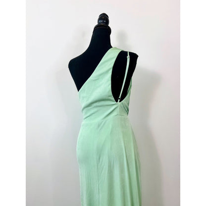 Katie May A Cut Above Gown Maxi Dress Seagreen Small One Shoulder Stretch Lined