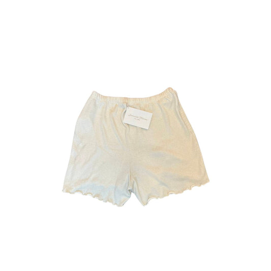 Savannah Morrow Cora Shorts in Cream Large Knit Pull On Ruffle Summer Beach