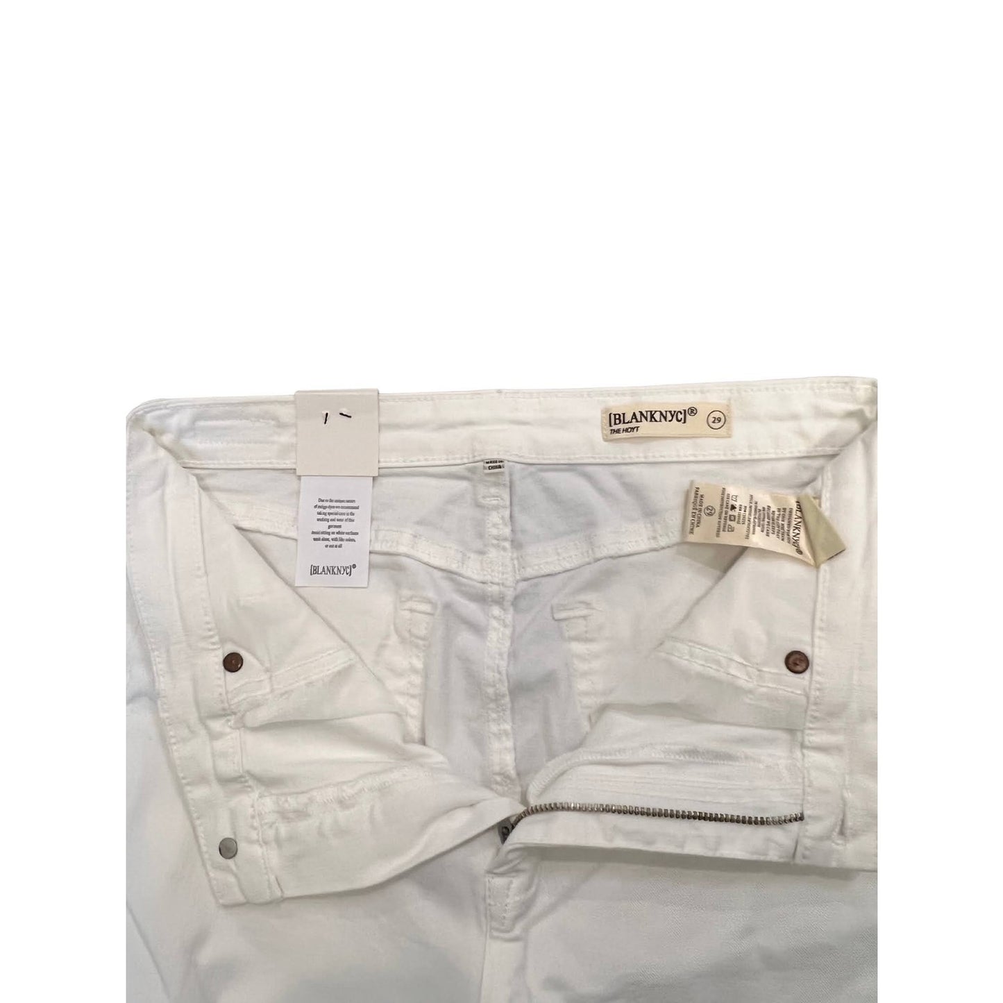 Blank NYC The Hoyt Bootcut Pants in White Vodka Soda Size 24 Zip Fly Stretch