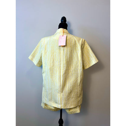 Cras Free People Sadie Suit Set in Yellow Size 42 Textured Relaxed Fit Party