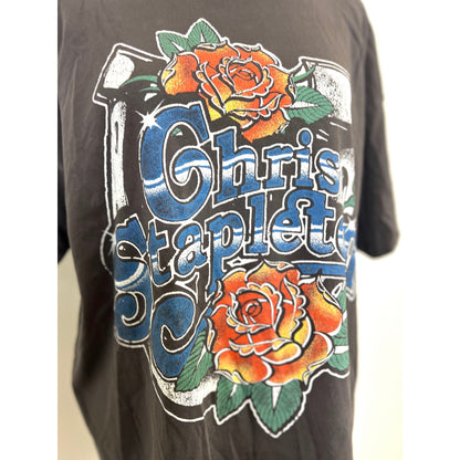 Daydreamer Chris Stapleton Distressed Horseshoe Merch Tee in Washed Black Small