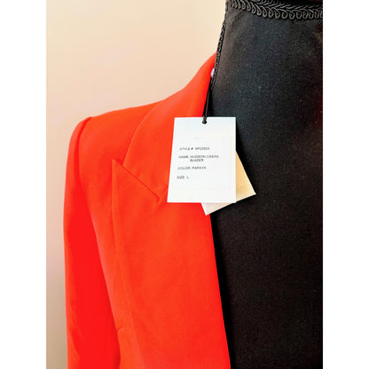 Generation Love NWT Hudson Crepe Blazer in Papaya Orange Large Single Button