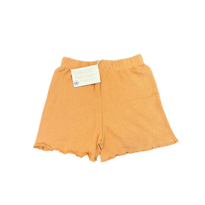 Savannah Morrow Cora Knit Shorts in Peach Pull On Ruffled Hem Beach Summer