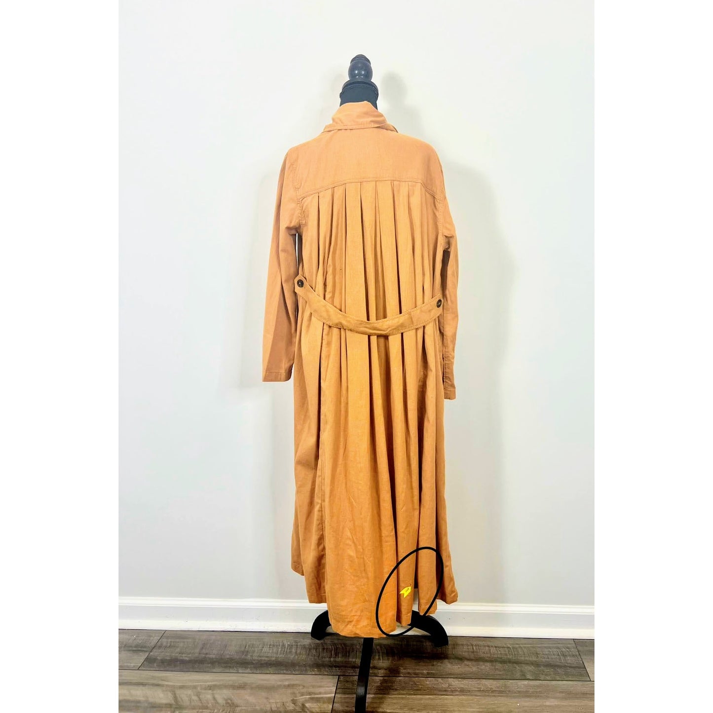 Free People Rae Longline Duster Coat in Brown Size XS Button Front Linen Blend