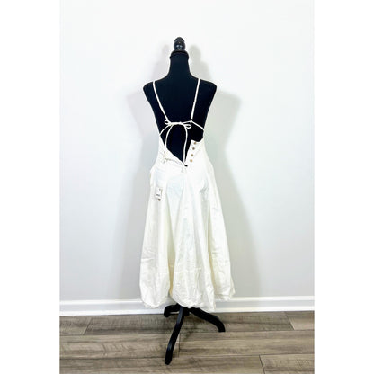 Free People Finer Things Midi Dress in Ivory Small Poplin Lined Wedding Party