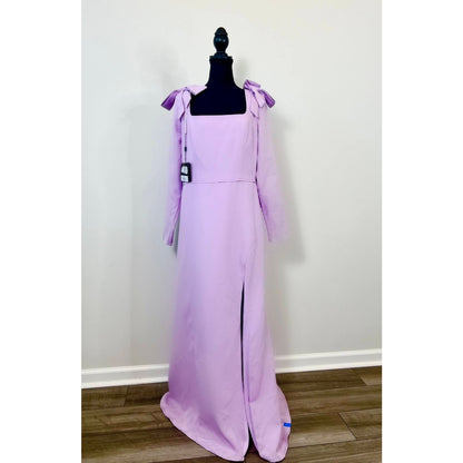 IEENA for Mac Duggal Bow Detailed Sheath Evening Gown in Lilac Size 12 Wedding