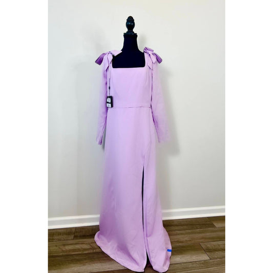 IEENA for Mac Duggal Bow Detailed Sheath Evening Gown in Lilac Size 12 Wedding