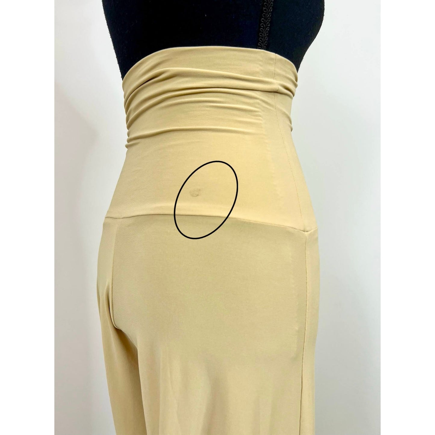 Norma Kamali Wide Leg Pants in Sand Size S/32 Stretch Jersey High Rise Classic