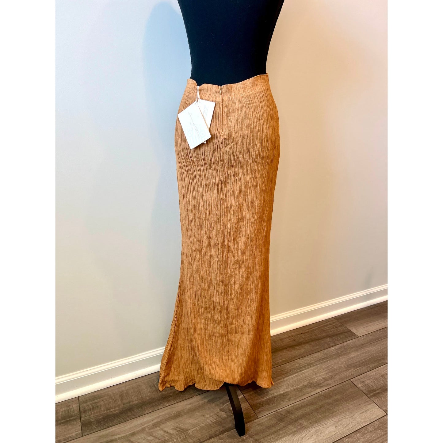 Savannah Morrow Sereia Maxi Skirt in Sandstone Small Sheer Textured Unlined