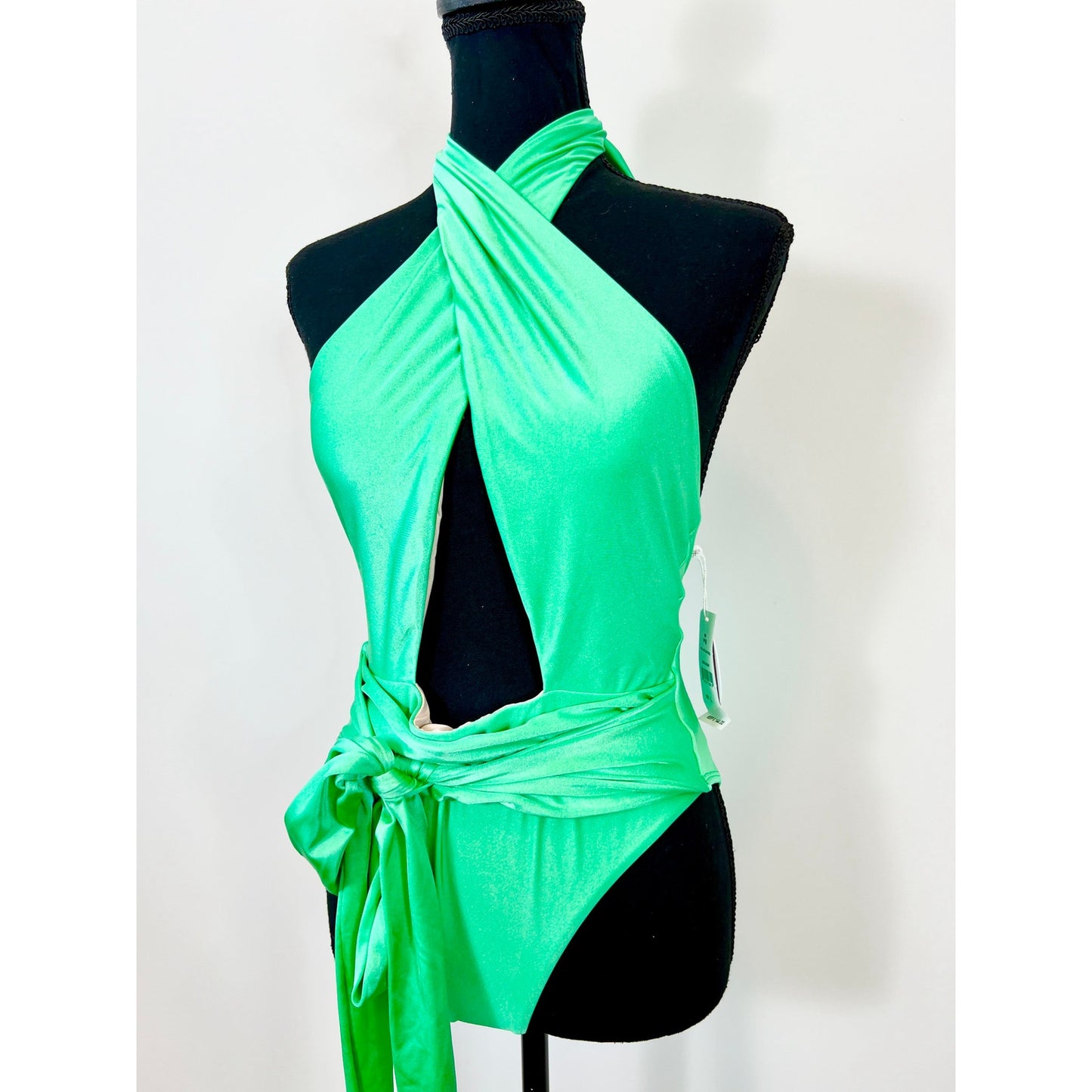 PQ Alex One Piece in Emerald Bay Large Halter Neck Waist Tie Lined Beach