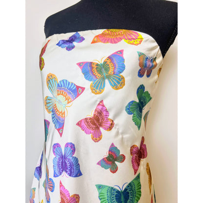 Show Me Your Mumu Taylor Tube Mini Dress Rainbow Butterflies Medium Satin Lined