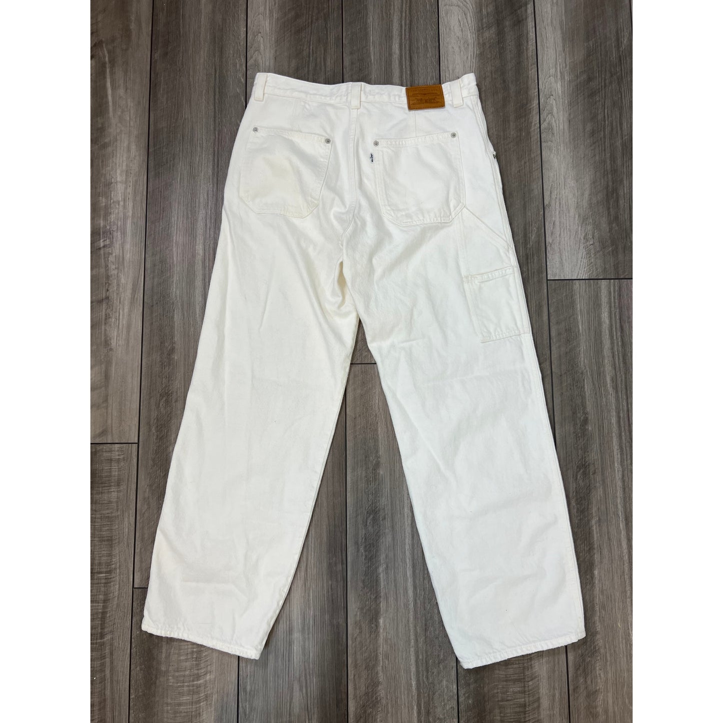 Levi's Dad Utility Jeans in White Size 29 Zip Fly Denim Mid Rise Straight Leg