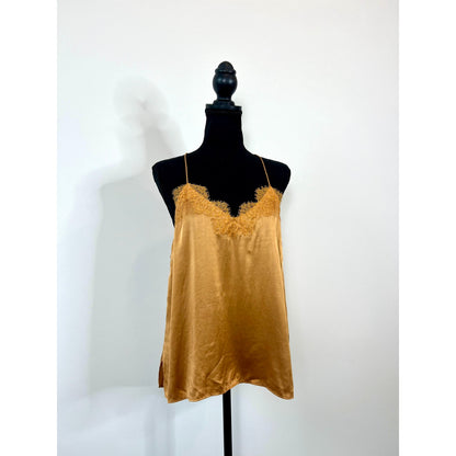 Cami NYC Racer Charmeuse Cami Tank Top in Butterscotch Medium Pullover Lace Trim