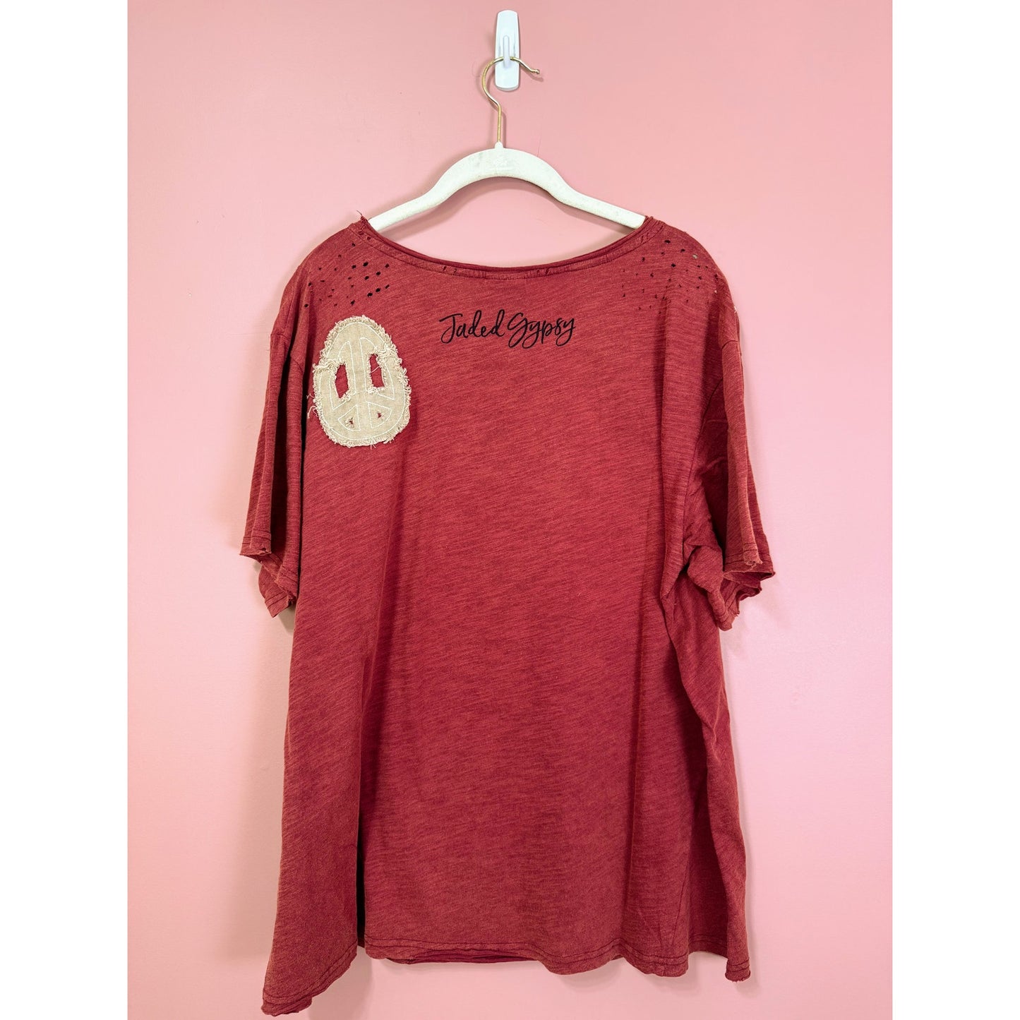 Jaded Gypsy Tattered Tee Red Size Small/Medium