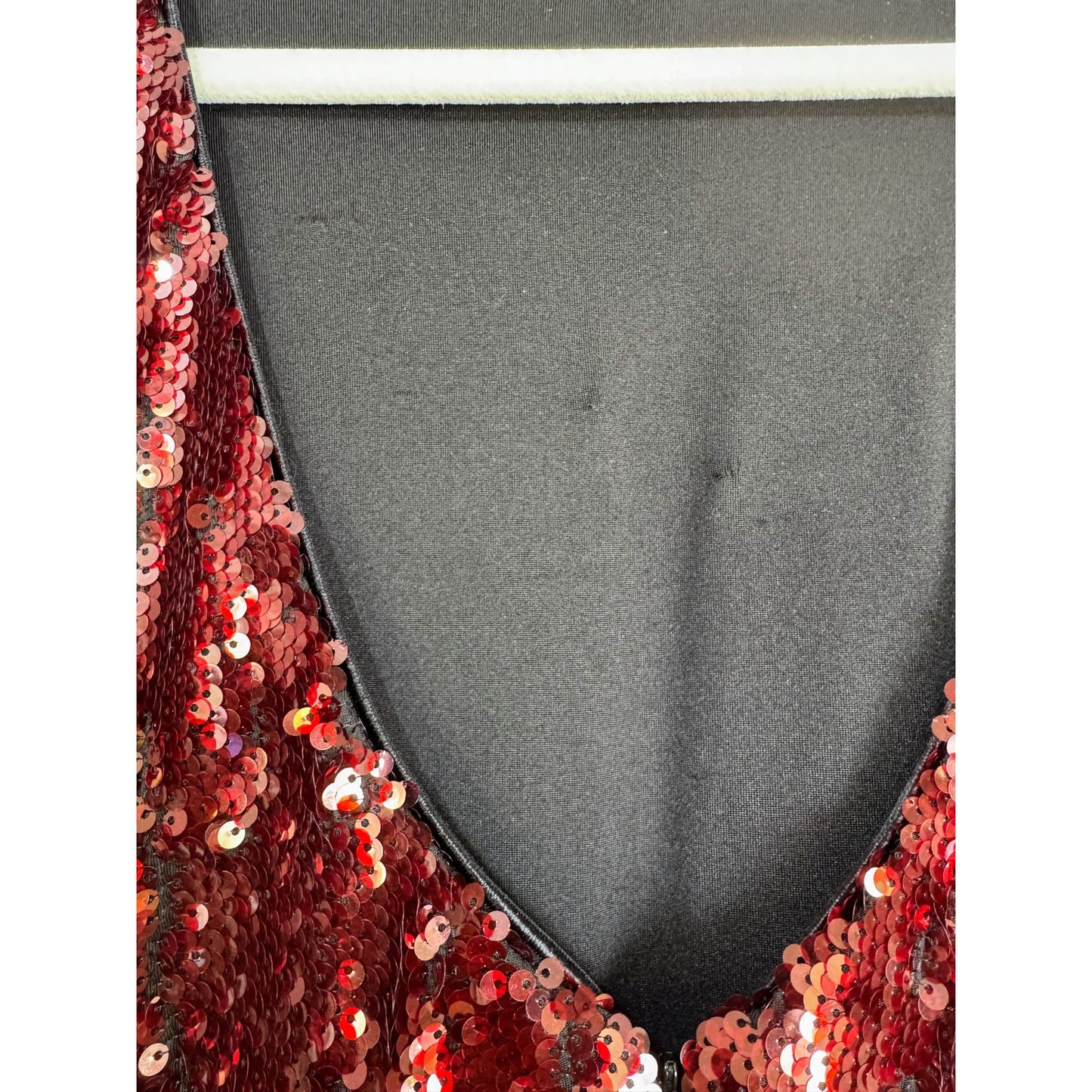 Dress The Population Lola Long Sleeve Red Sequin Mini Dress Size XS