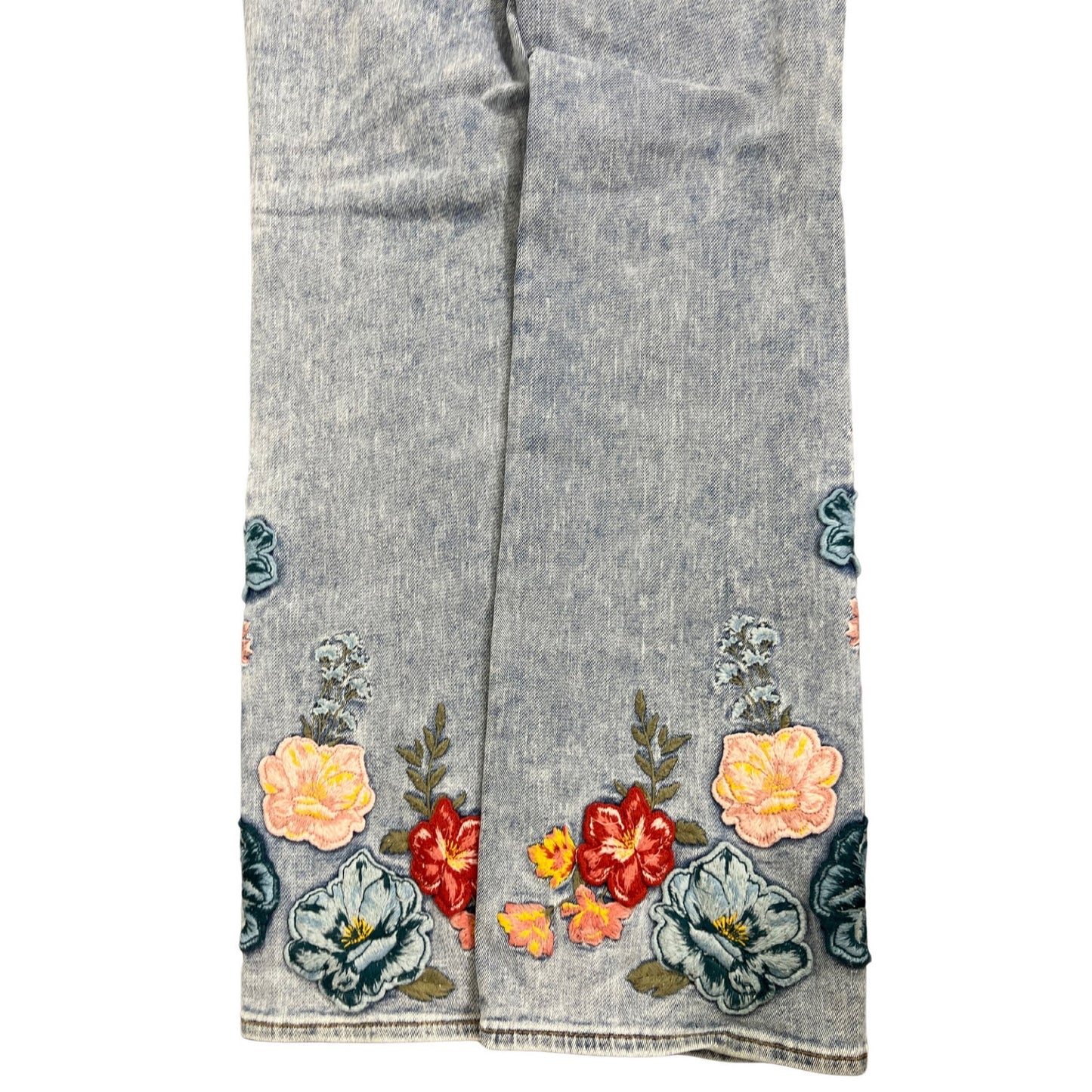 Driftwood Free People Floral Embroidered Bootcut Jeans Size 31 Denim Zip Fly