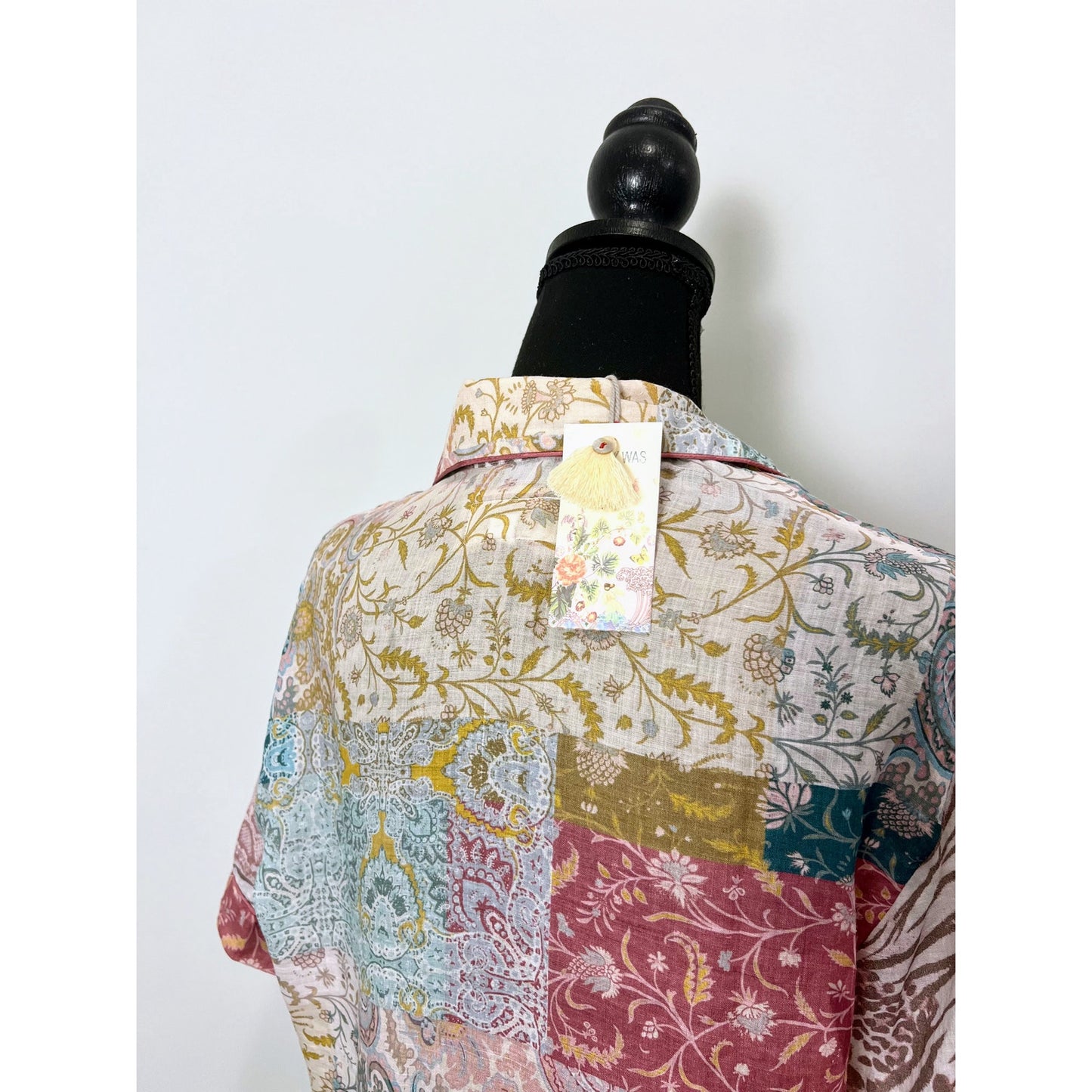 Johnny Was Marseille Garden Resort Shirt Floral Paisley Button Front Pocket