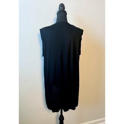 Halara Sleeveless Draped Split High Low Resort Top in Black Small Pullover Slit