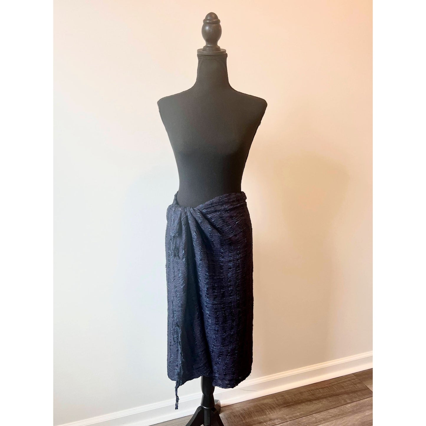 Savannah Morrow Sunset Sarong in Indigo One Size Striped Unlined Summer Beach