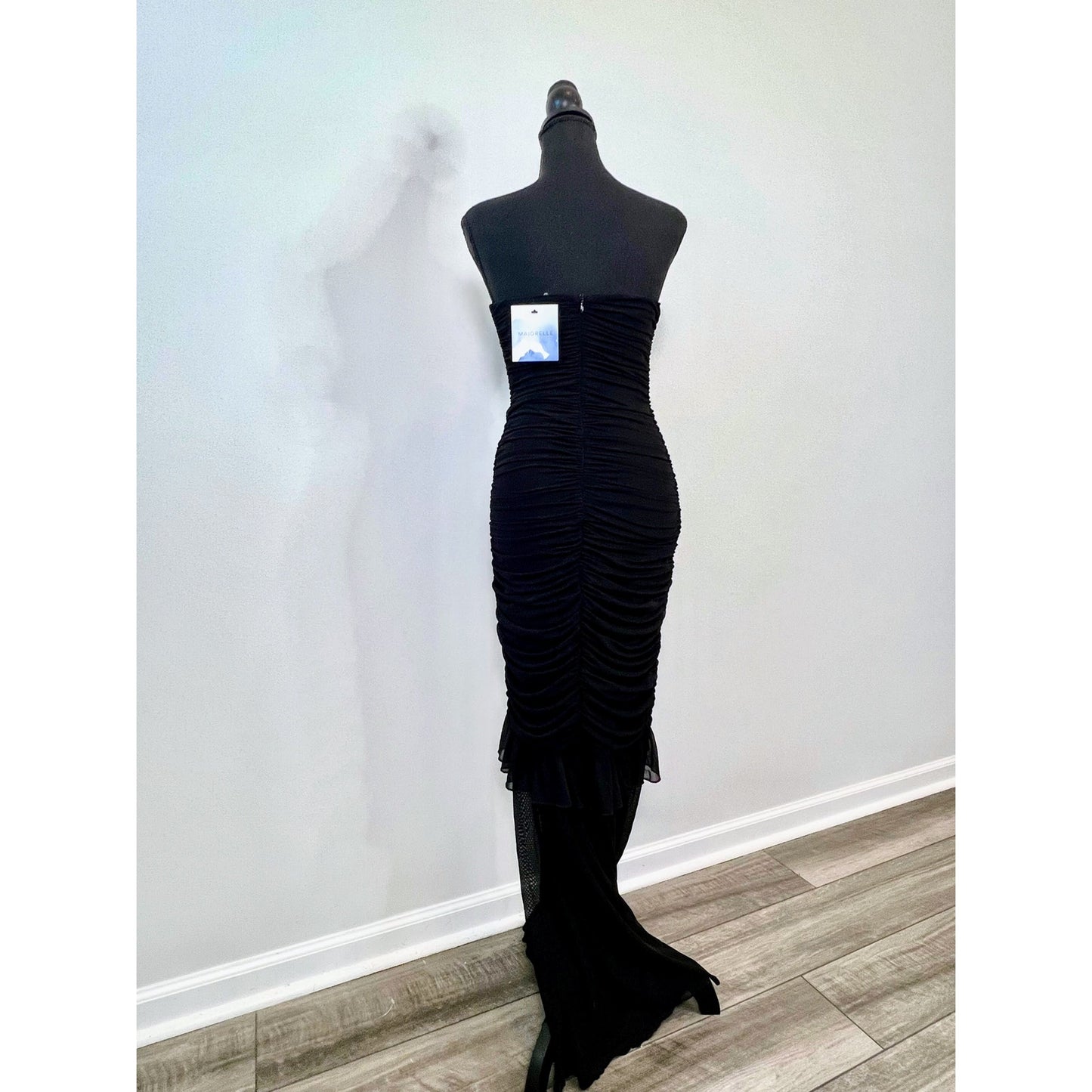 Majorelle Giules Gown in Black Small Maxi Length Strapless Lined Ruffle Party