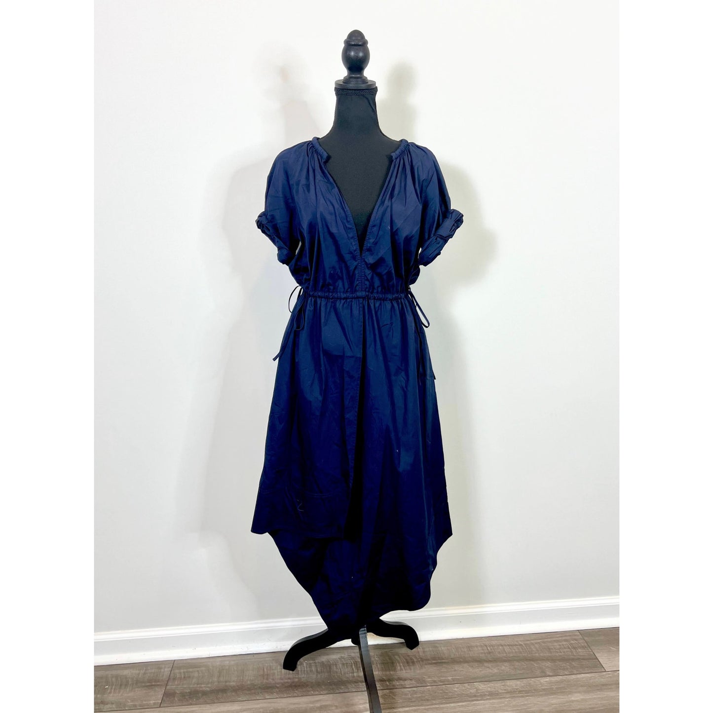 A.L.C. Odin Dress in Maritime Navy Blue Size 4 Poplin Midi Asymmetric Cotton