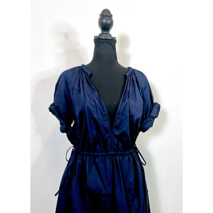 A.L.C. Odin Dress in Maritime Navy Blue Size 4 Poplin Midi Asymmetric Cotton