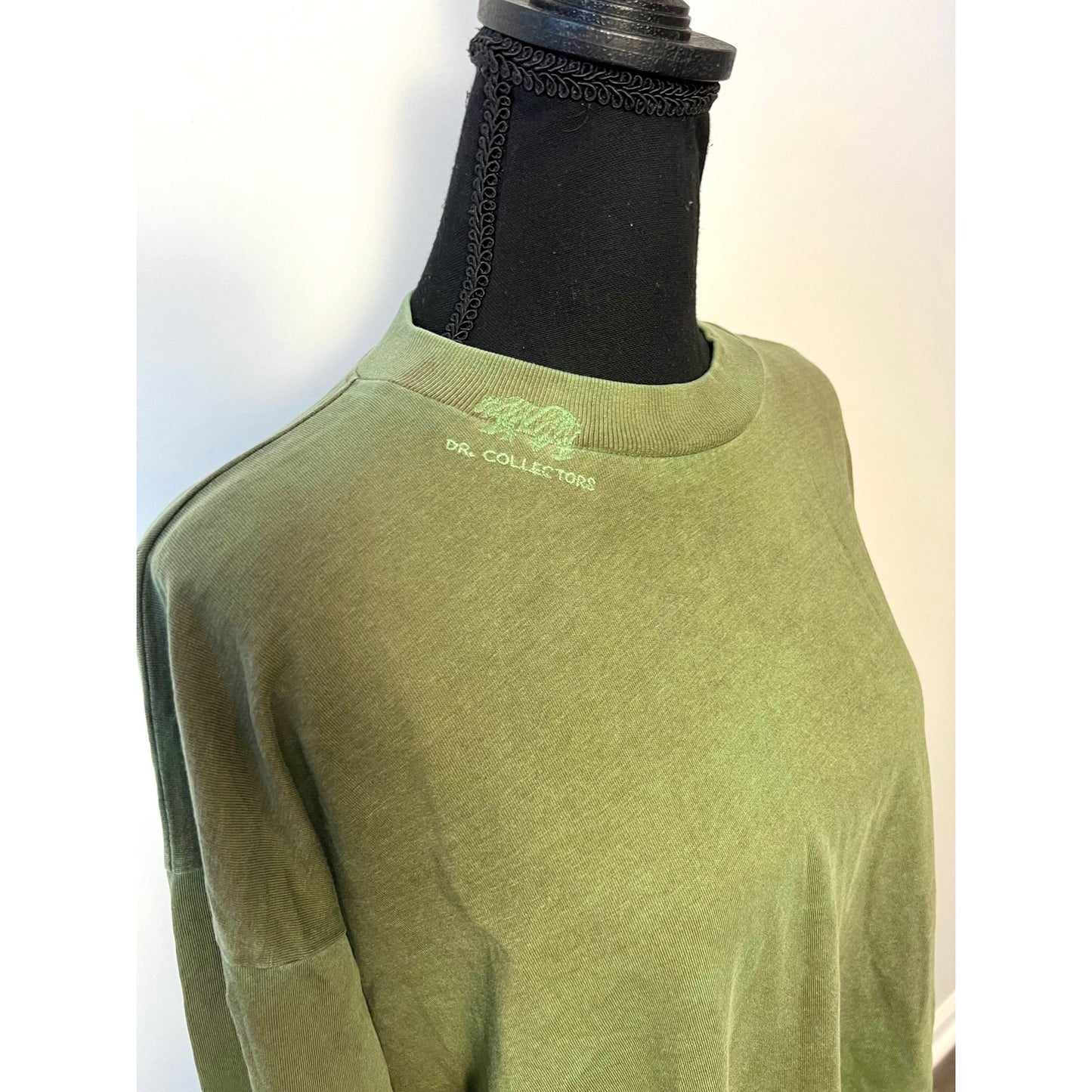 Dr. Collectors Basic Double Face Dye Tee in Green Medium Long Sleeve Cotton