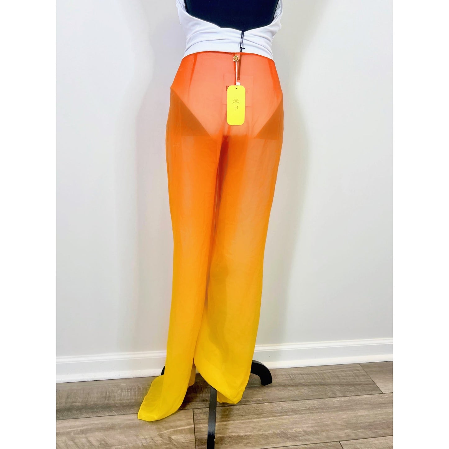 Bananhot x REVOLVE Tommy Pants in Orange Small Ombre Chiffon Tie Front Beach