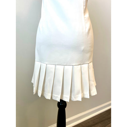 Amanda Uprichard Mesha Mini Dress in Ivory Size XL Sleeveless Button Front