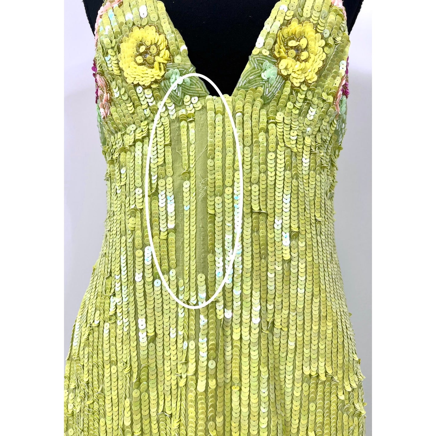 Majorelle Cal Embellished Mini Dress in Lime Green Medium Sequin Lined Cocktail