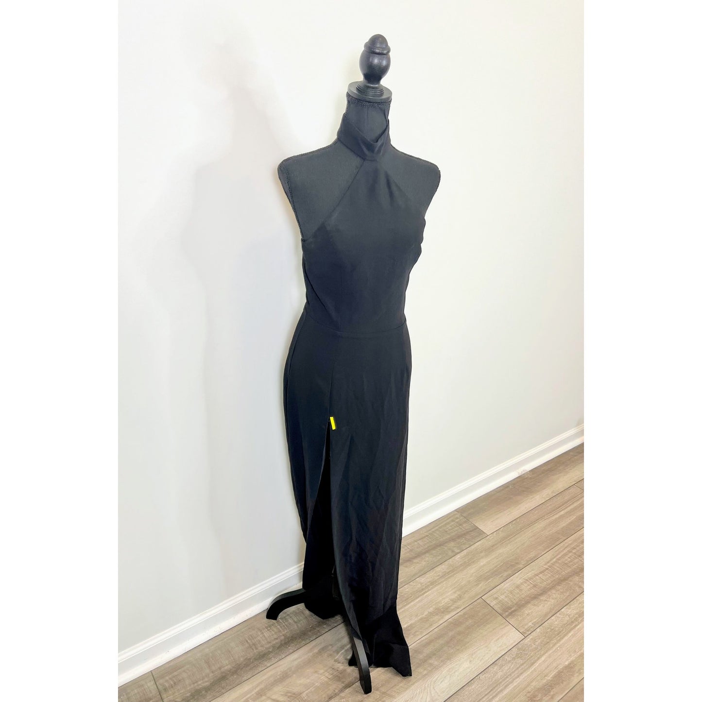 Amanda Uprichard Queen Evening Gown Dress in Black Small Maxi High Neck Cocktail