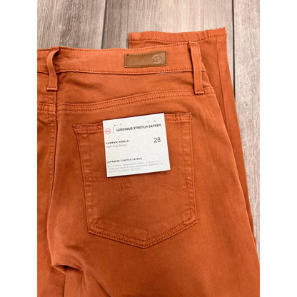 Adriano Goldschmied Farrah Ankle High Rise Skinny Jeans in Clay Orange Zip Fly