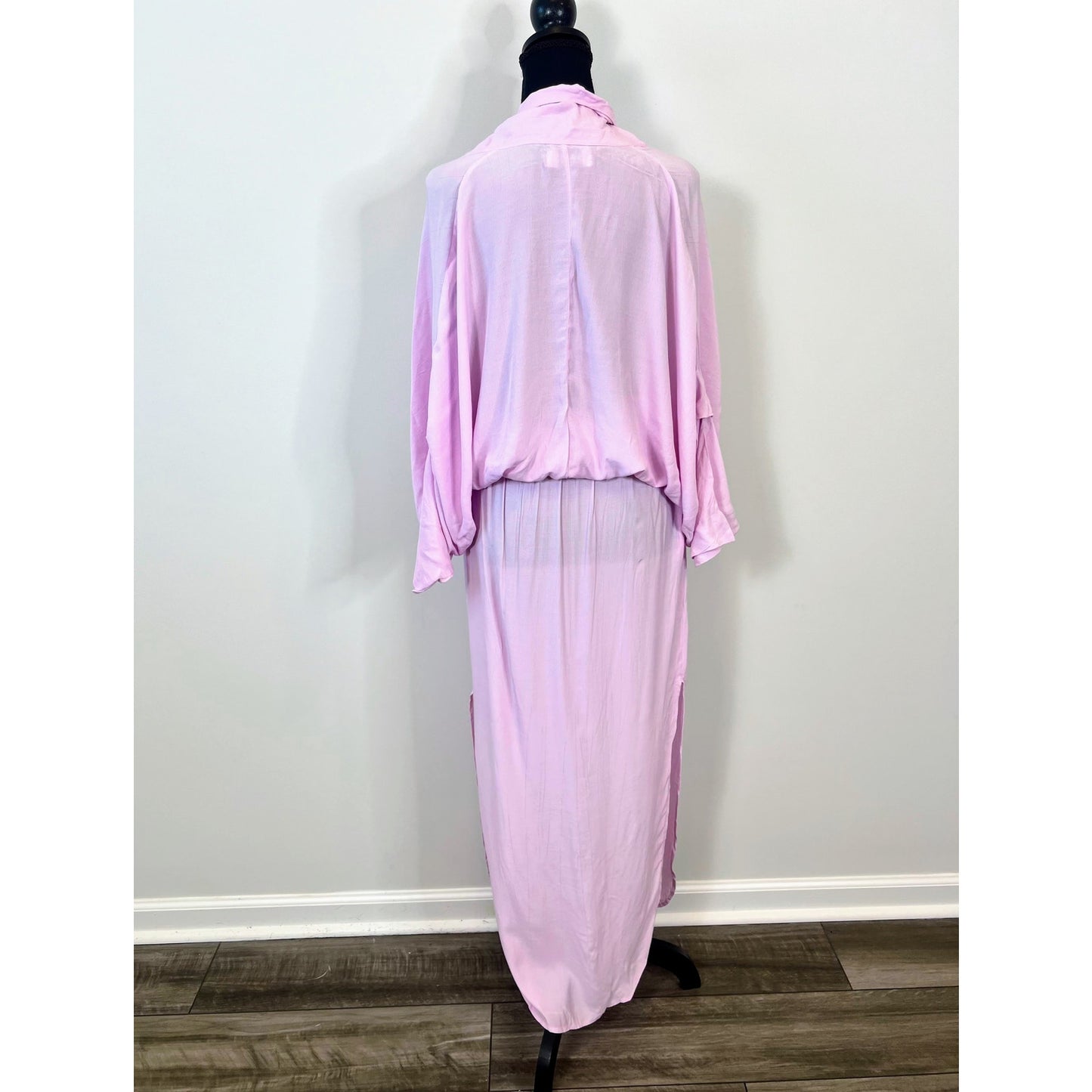 SWF Plunge Maxi Sunset Dress in Resurrection Pink Size XS Cinched Waist Kimono