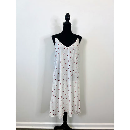 Rag & Bone Zoe Midi Dress in White/Red Floral Small Sleeveless Pullover V-Neck