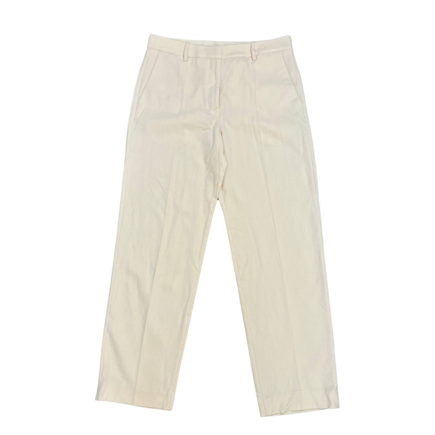 By Malene Birger Assuka Trouser Pants in Vanilla Sz 42 Twill Straight Leg Cotton