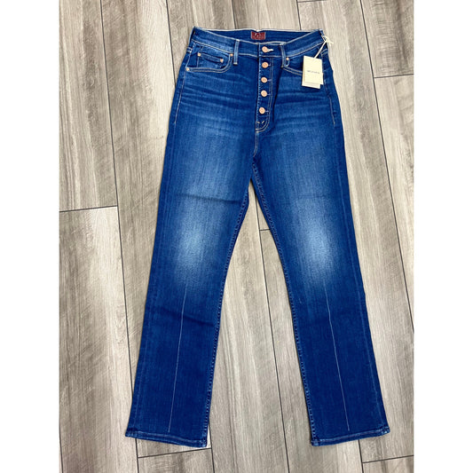 Mother The Pixie Ride Ankle Jeans in Taxi Blue Size 31 Button Fly Denim Pockets